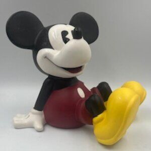 Disney Mickey Mouse Piggy Bank Reclining Ceramic With Stopper
